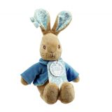 Dřevěné hračky Rainbow Plyšový králíček Petr v modré bundičce s dlouhýma ušima Rainbow Design Limited