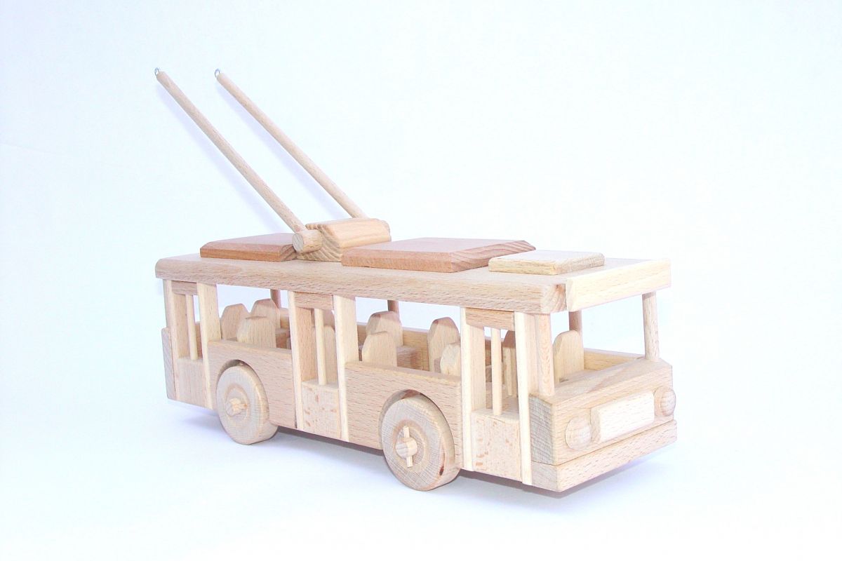 Dřevěné hračky Ceeda Cavity Trolejbus
