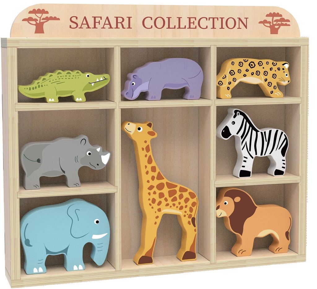 Dřevěné hračky Dvěděti Sada zvířátek Safari