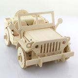 Dřevěné hračky RoboTime - Stavebnice RC Jeep na dálkové ovládání - V400