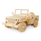 Dřevěné hračky RoboTime - Stavebnice RC Jeep na dálkové ovládání - V400