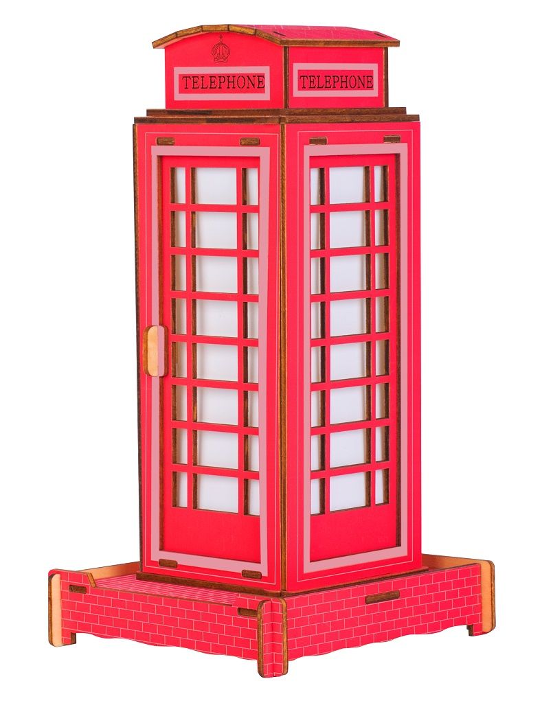 Dřevěné hračky Woodcraft Dřevěné 3D puzzle Britská telefonní budka Woodcraft construction kit