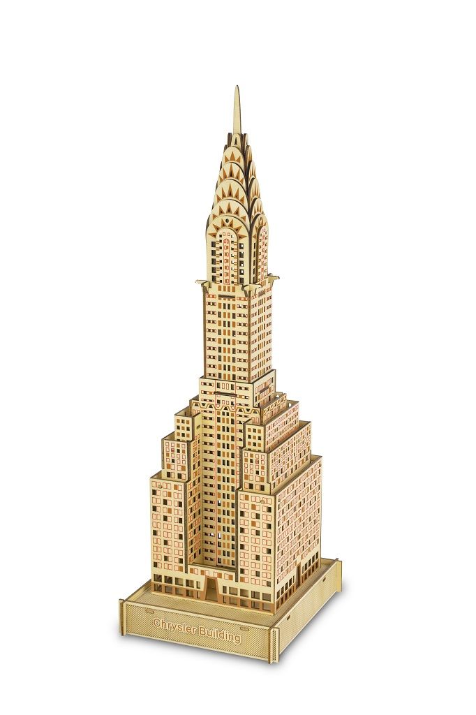 Dřevěné hračky Woodcraft Dřevěné 3D puzzle Chrysler Building Woodcraft construction kit