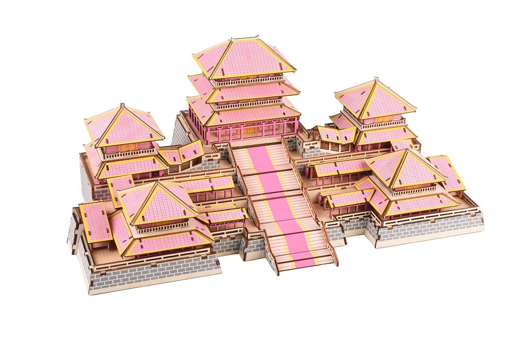 Dřevěné hračky Woodcraft Dřevěné 3D puzzle Epang palace Woodcraft construction kit