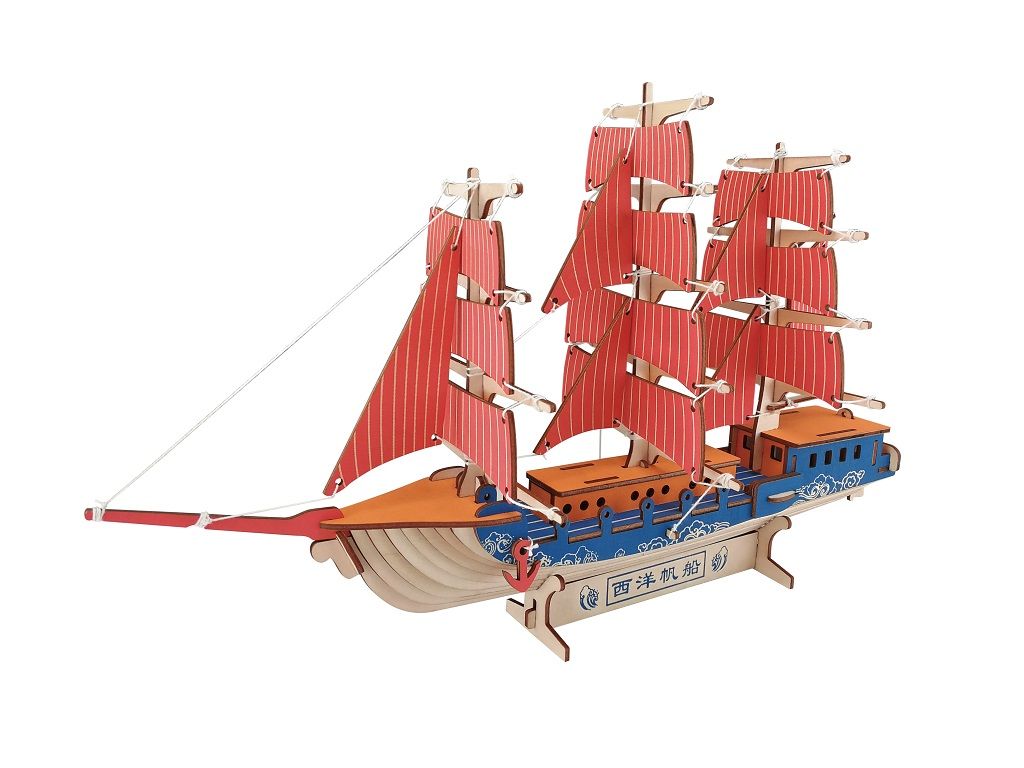 Dřevěné hračky Woodcraft Dřevěné 3D puzzle Evropská plachetnice Woodcraft construction kit