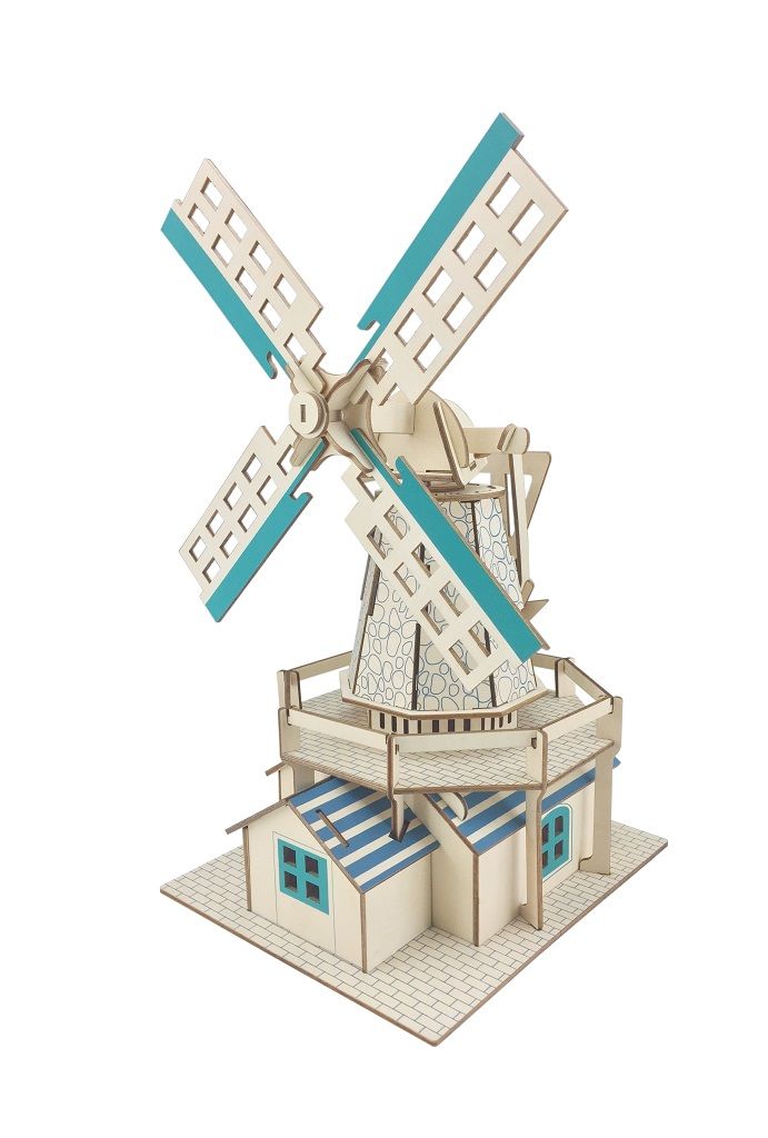 Dřevěné hračky Woodcraft Dřevěné 3D puzzle Holandský větrný mlýn Woodcraft construction kit