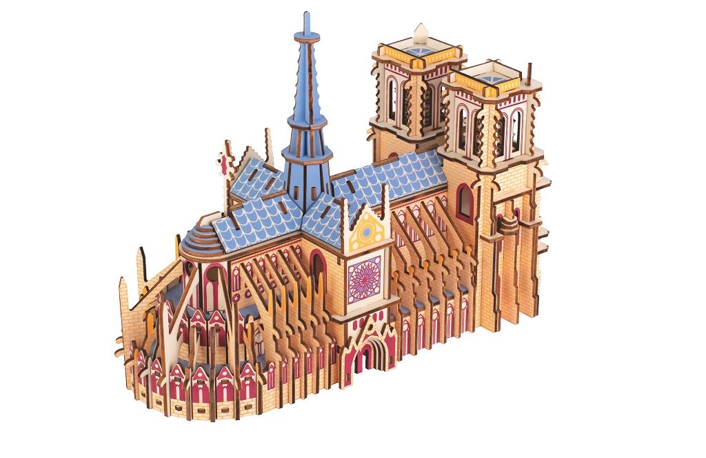Dřevěné hračky Woodcraft Dřevěné 3D puzzle Katedrála Notre-Dame Woodcraft construction kit