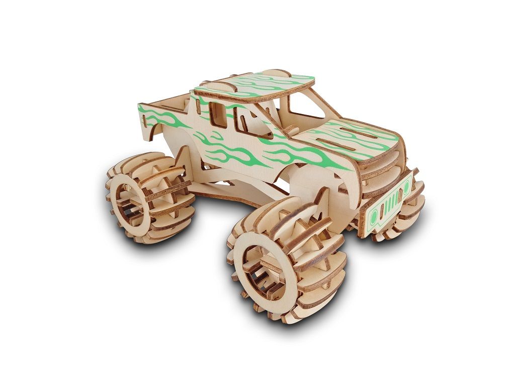 Dřevěné hračky Woodcraft Dřevěné 3D puzzle Monster truck Woodcraft construction kit