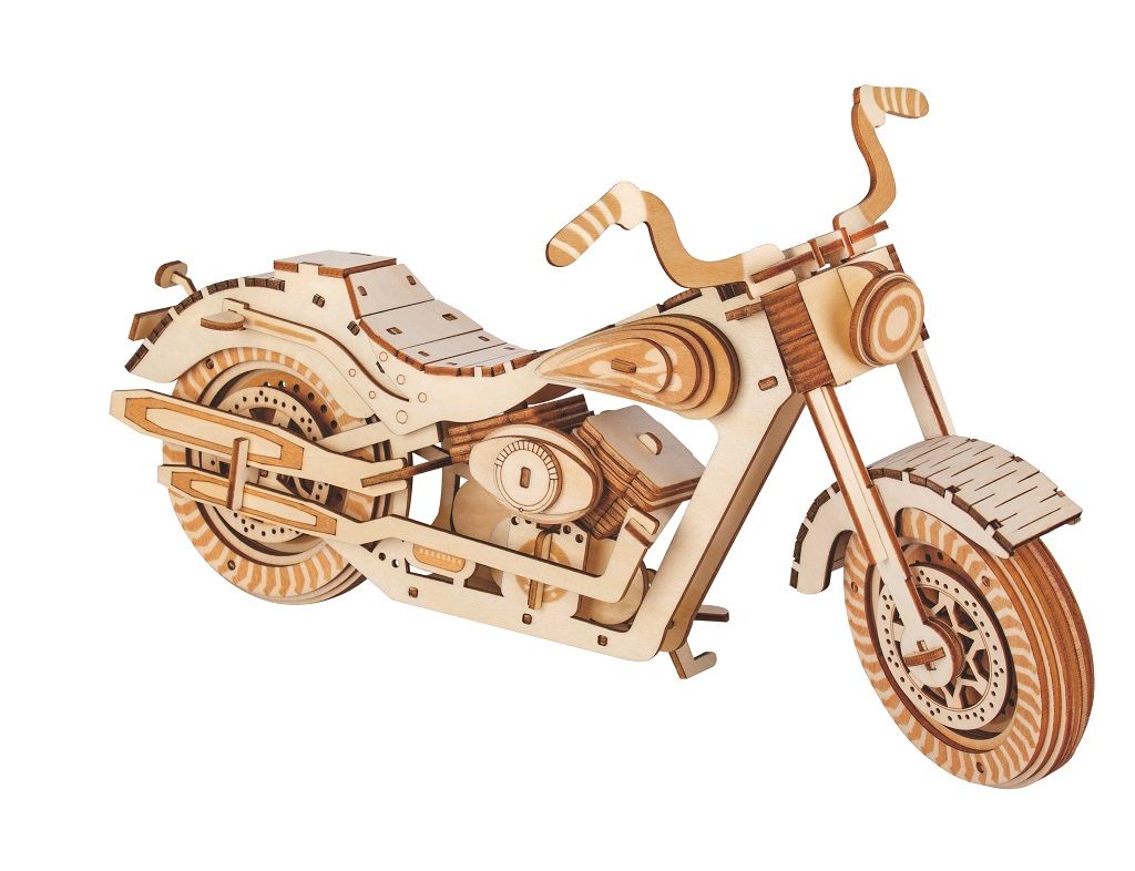 Dřevěné hračky Woodcraft Dřevěné 3D puzzle Motocykl HD 1 Woodcraft construction kit
