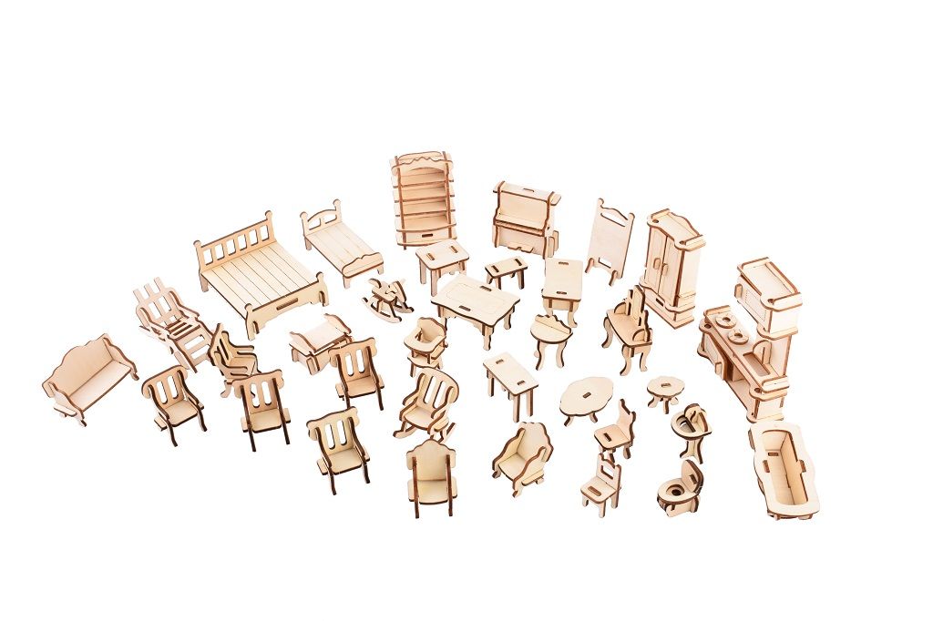 Dřevěné hračky Woodcraft Dřevěné 3D puzzle Nábytek Woodcraft construction kit