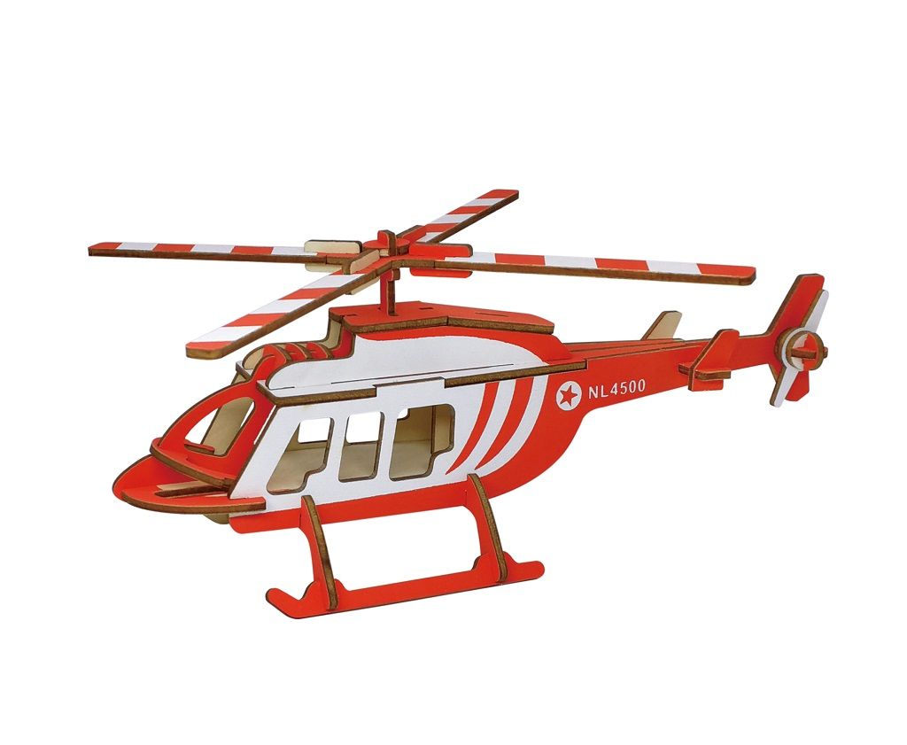 Dřevěné hračky Woodcraft Dřevěné 3D puzzle Přepravní vrtulní Woodcraft construction kit