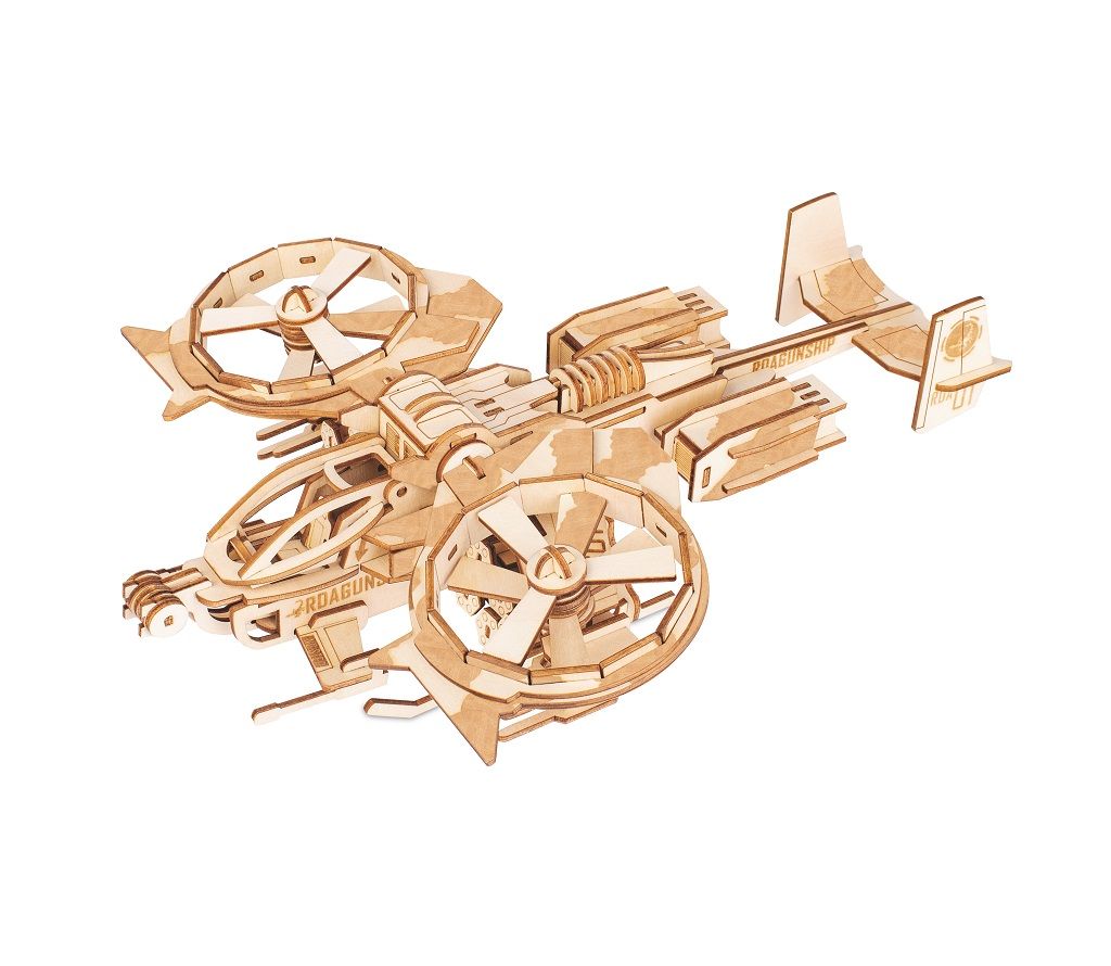 Dřevěné hračky Woodcraft Dřevěné 3D puzzle RDA bitevní vrtulník Woodcraft construction kit