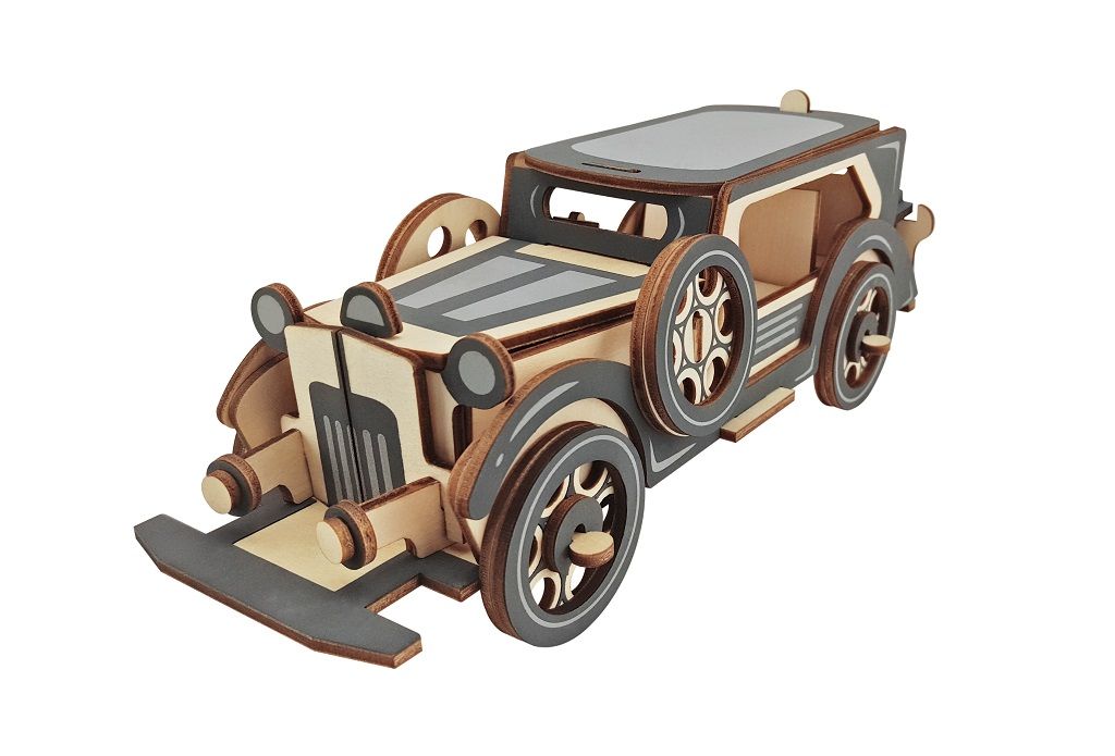 Dřevěné hračky Woodcraft Dřevěné 3D puzzle Stará limuzína Woodcraft construction kit