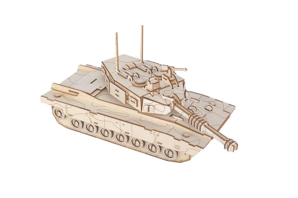 Dřevěné hračky Woodcraft Dřevěné 3D puzzle Tank M1 Abrams Woodcraft construction kit