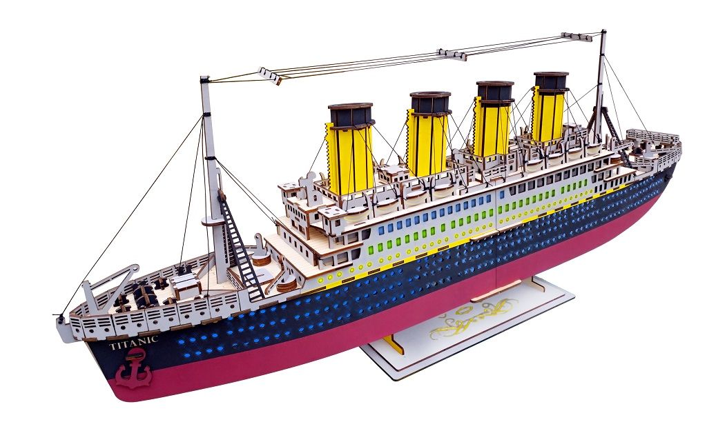 Dřevěné hračky Woodcraft Dřevěné 3D puzzle Titanic Woodcraft construction kit