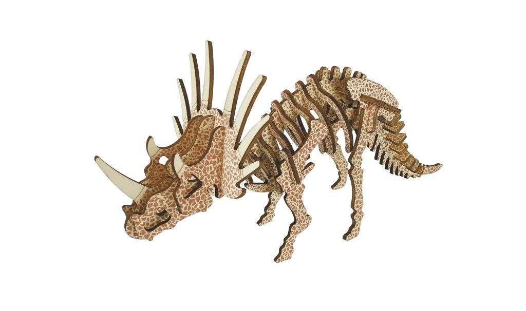 Dřevěné hračky Woodcraft Dřevěné 3D puzzle Triceratops Woodcraft construction kit