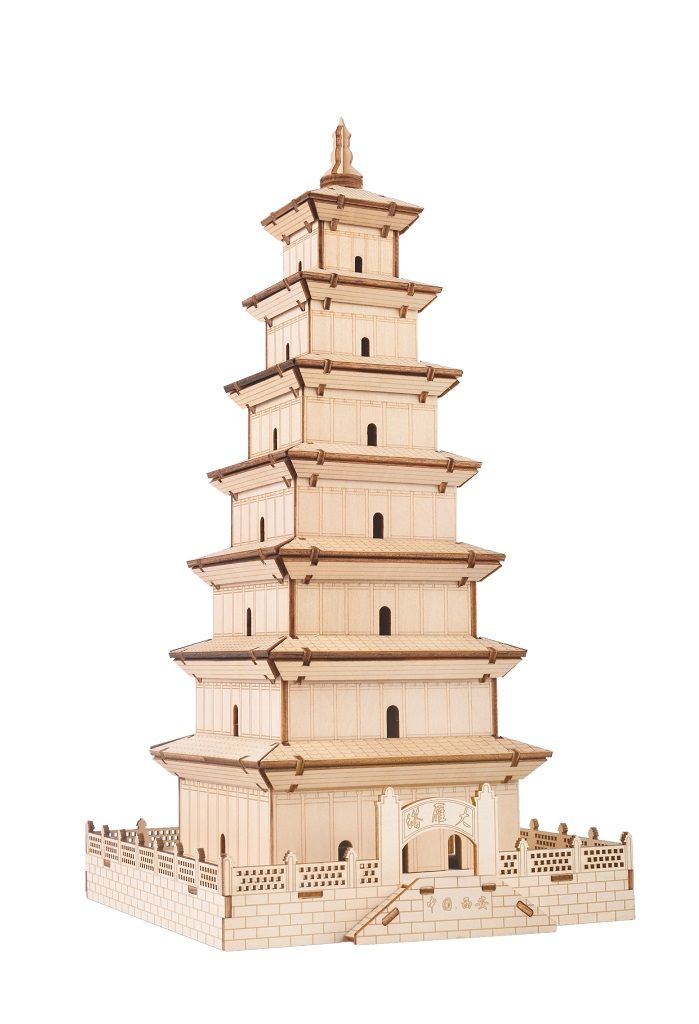 Dřevěné hračky Woodcraft Dřevěné 3D puzzle Velká pagoda divoké husy Woodcraft construction kit