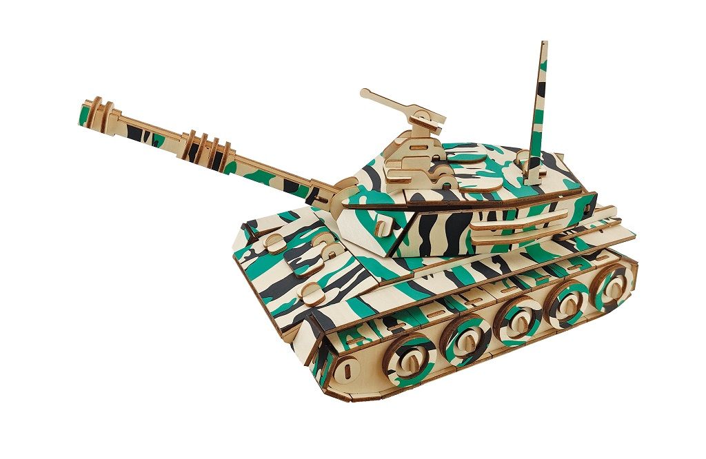 Dřevěné hračky Woodcraft Dřevěné 3D puzzle Velký tank Woodcraft construction kit