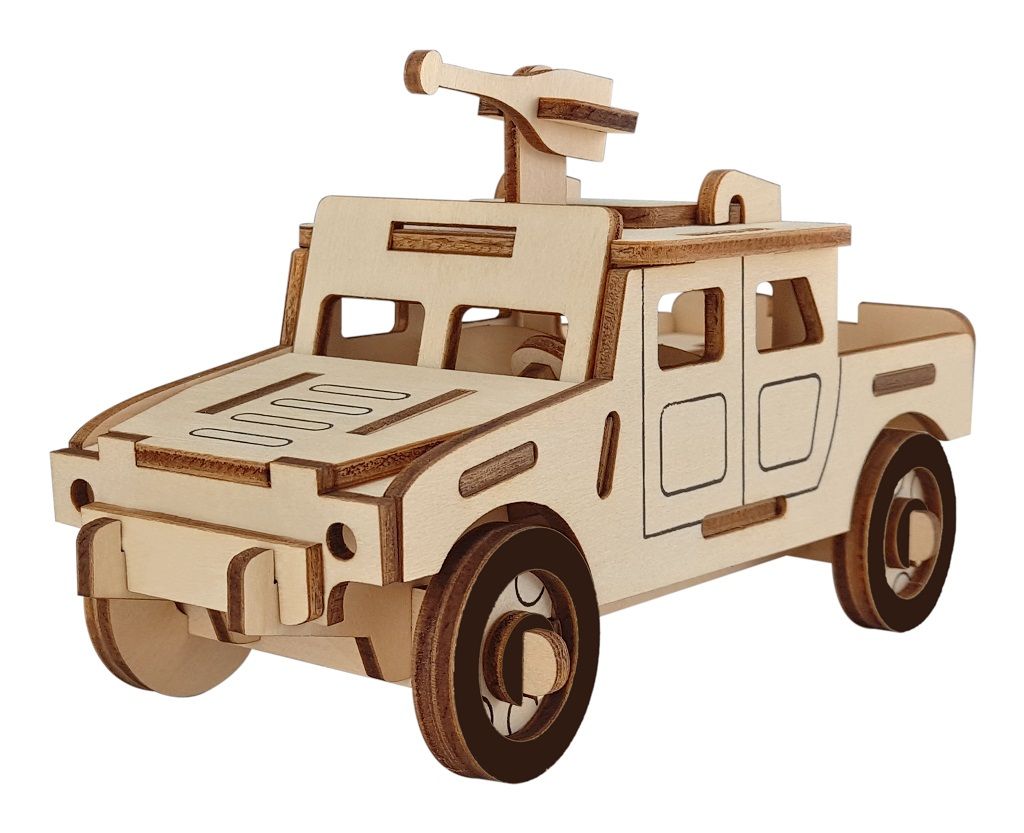 Dřevěné hračky Woodcraft Dřevěné 3D puzzle Vojenské bojové vozidlo Woodcraft construction kit