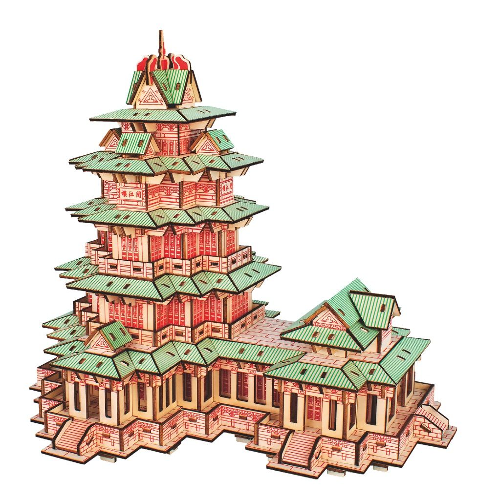 Dřevěné hračky Woodcraft Dřevěné 3D puzzle YueJiang Tower Woodcraft construction kit