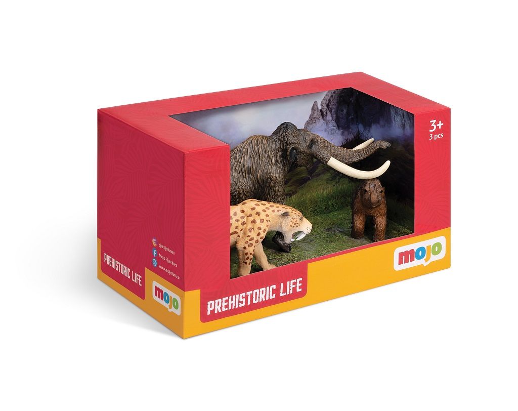 Dřevěné hračky Mojo Startovací sada prehistorických savců 3 ks