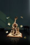 Dřevěné hračky RoboTime 3D dřevěné mechanické puzzle Kouzelné violoncello (elektrický pohon)