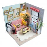 Dřevěné hračky Dvěděti miniatura domečku Obývací pokoj Sluneční paprsek