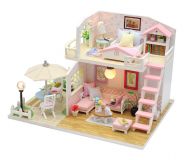 Dvěděti miniatura domečku Růžový dům