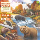 Dřevěné hračky Magellan Rodinné puzzle Divoká zvěř Severu 500 dílků