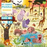 Dřevěné hračky Magellan Rodinné puzzle Savana 500 dílků