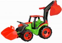 Dřevěné hračky Lena Traktor se lžící a bagrem - zeleno červený