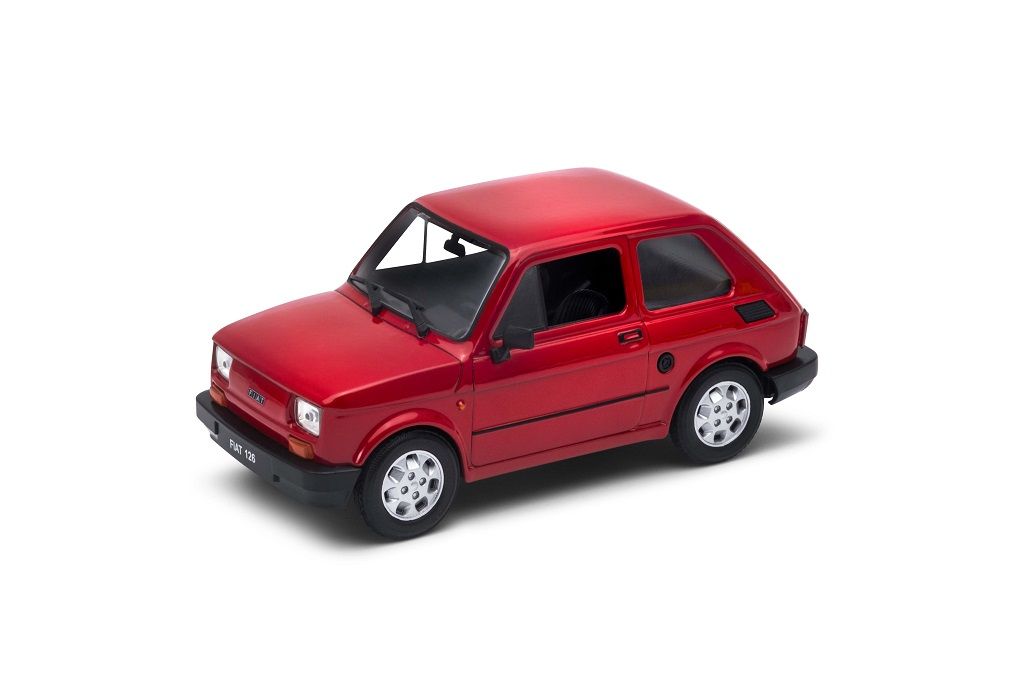 Dřevěné hračky Welly Fiat 126p „Maluch“ 1:21 červená