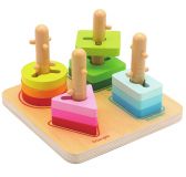 Dřevěné hračky Dvěděti Nasazování geometrické tvary