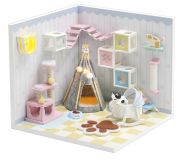 Dřevěné hračky Dvěděti miniatura domečku Domov kočičky Mňau