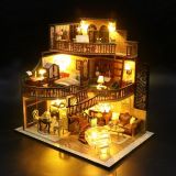 Dřevěné hračky Dvěděti miniatura domečku Pavilon stavby snů