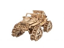 Dřevěné hračky Ugears 3D dřevěné mechanické puzzle Pásové terénní vozidlo