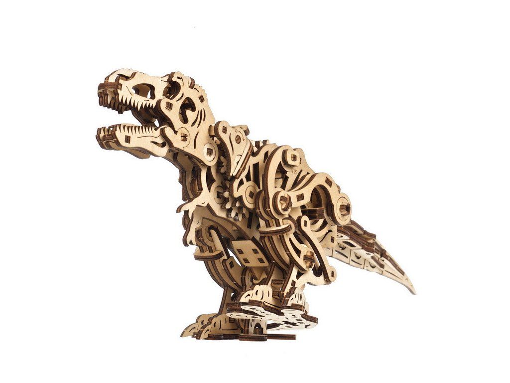 Dřevěné hračky Ugears 3D dřevěné mechanické puzzle Tyrannosaurus Rex