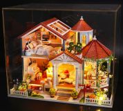Dřevěné hračky Dvěděti miniatura domečku Dům barevné glazury