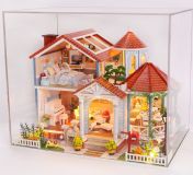 Dřevěné hračky Dvěděti miniatura domečku Dům barevné glazury