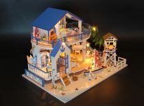 Dřevěné hračky Dvěděti miniatura domečku Legenda o modrém moři