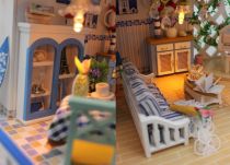 Dřevěné hračky Dvěděti miniatura domečku Legenda o modrém moři