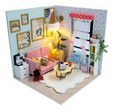 Dřevěné hračky Dvěděti miniatura domečku Obývací pokoj Sluneční paprsek