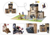 Dřevěné hračky Jeujura Dřevěná stavebnice 270 dílů Hrad s katapultem