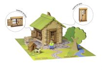 Dřevěné hračky Jeujura Dřevěná stavebnice 85 dílů Dům mezonet