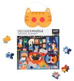Dřevěné hračky Petit Collage Puzzle kočky 100 ks s 3D brýlemi