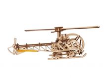 Dřevěné hračky Ugears 3D Dřevěné mechanické puzzle MINI Helicopter