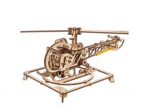 Dřevěné hračky Ugears 3D Dřevěné mechanické puzzle MINI Helicopter