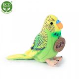 Dřevěné hračky Rappa Plyšová andulka se zvukem 11 cm 2 druhy ECO-FRIENDLY papoušek zelená