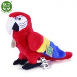 Dřevěné hračky Rappa Plyšový papoušek červený Ara Arakanga 24 cm ECO-FRIENDLY