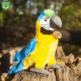 Dřevěné hračky Rappa Plyšový papoušek modro-žlutý Ara Ararauna 24 cm ECO-FRIENDLY